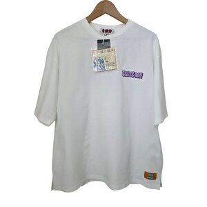 NWT In The Attic + ATC New Jack SKATE DAY Streetwear White Graphic T-Shirt L